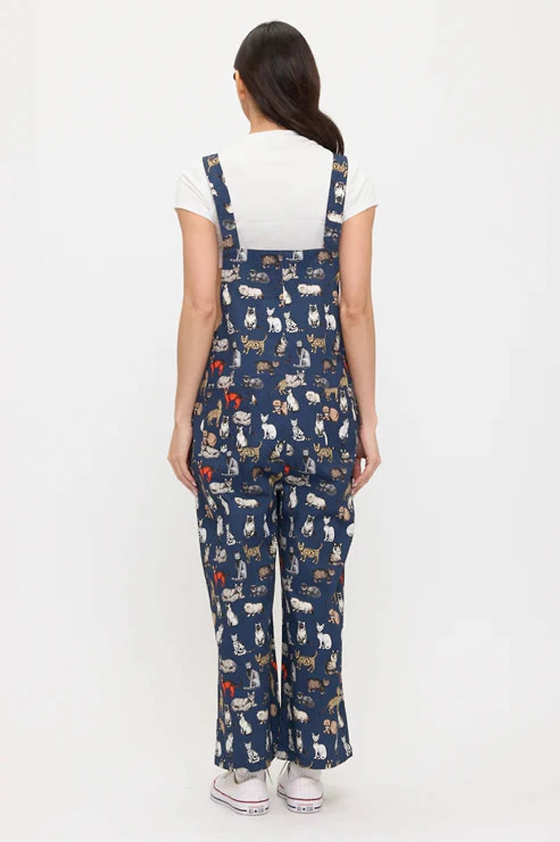Multi Cat Print Overalls