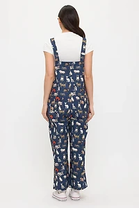Multi Cat Print Overalls