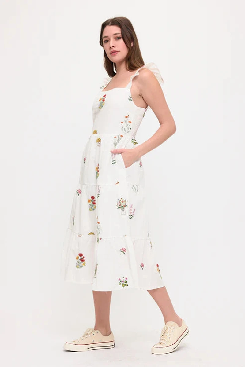 Floral Meadow Embroidery Sundress