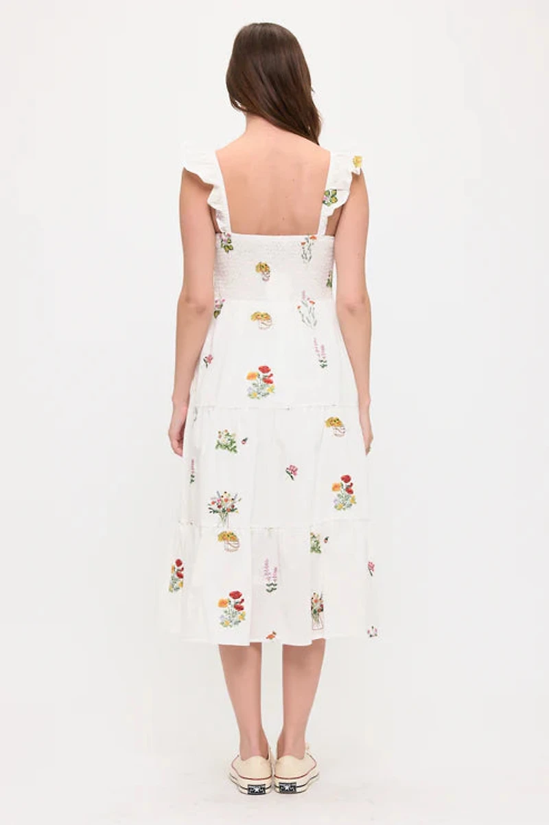 Floral Meadow Embroidery Sundress