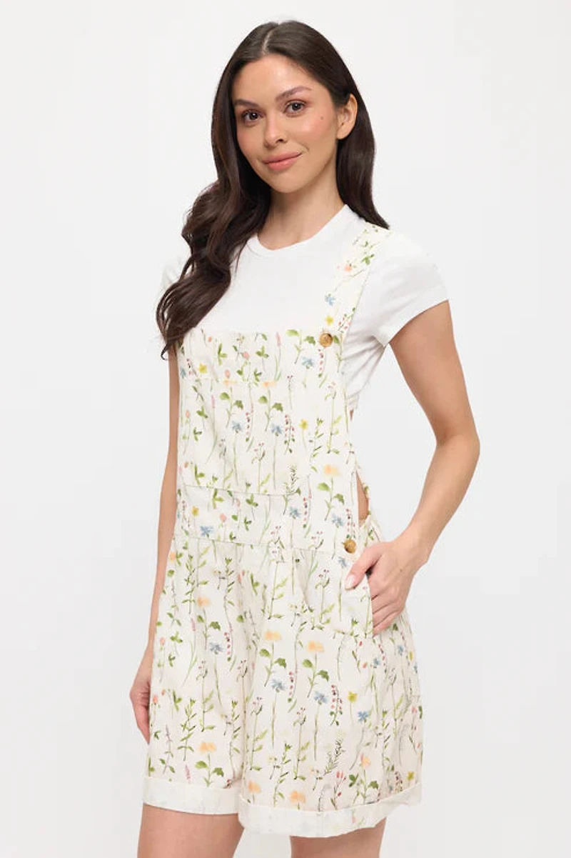 Spring Wildflowers Print Shortalls