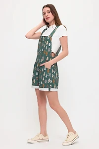 Whimsical Cat Tails Print Shortalls