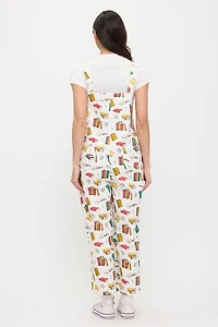 Floral Bookstore Print Overalls