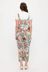 Retro Flowers Bouquet Print Overalls