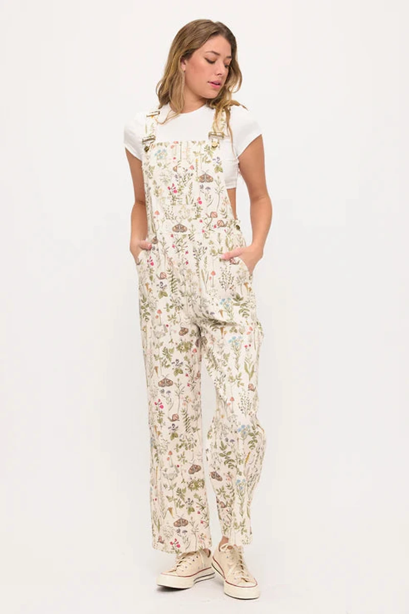 Moth And Meadow Floral Print Overalls