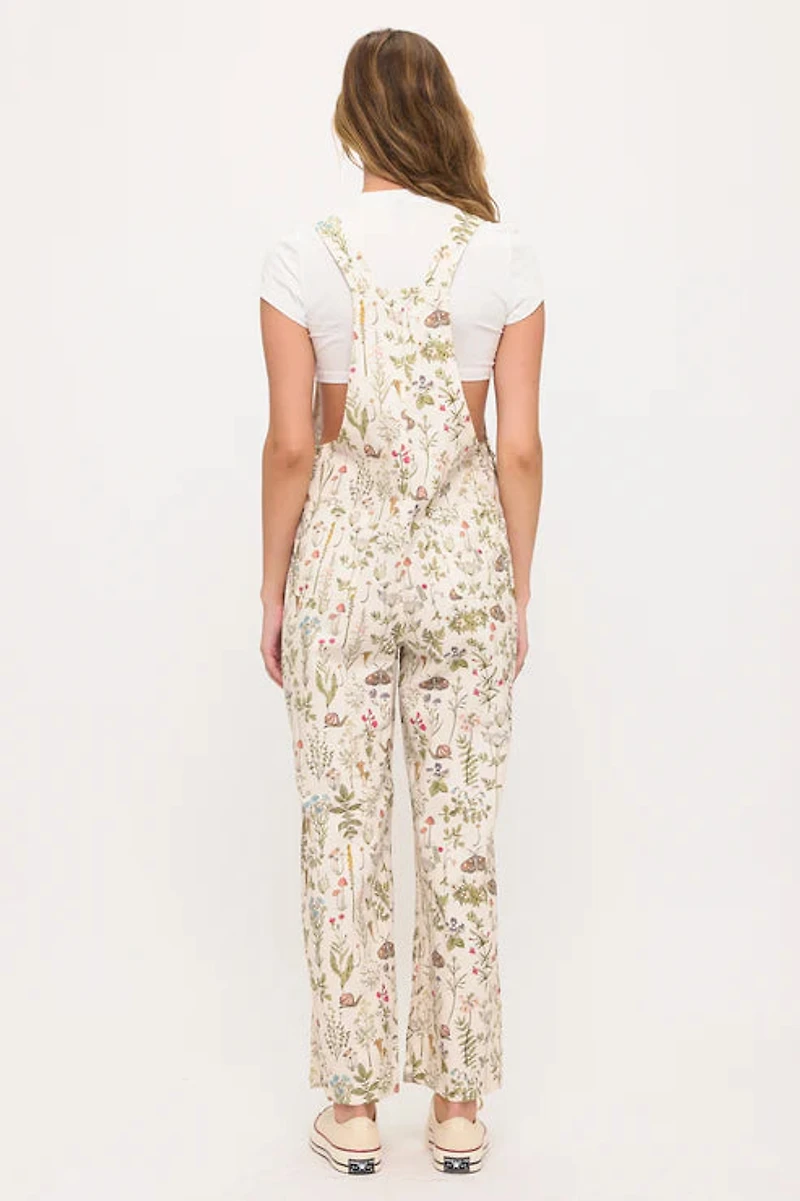 Moth And Meadow Floral Print Overalls
