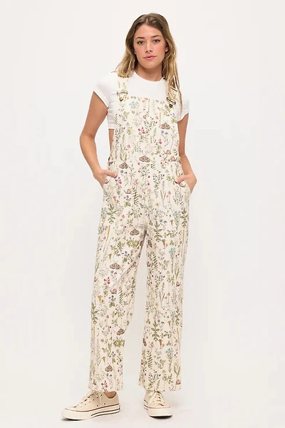 Moth And Meadow Floral Print Overalls