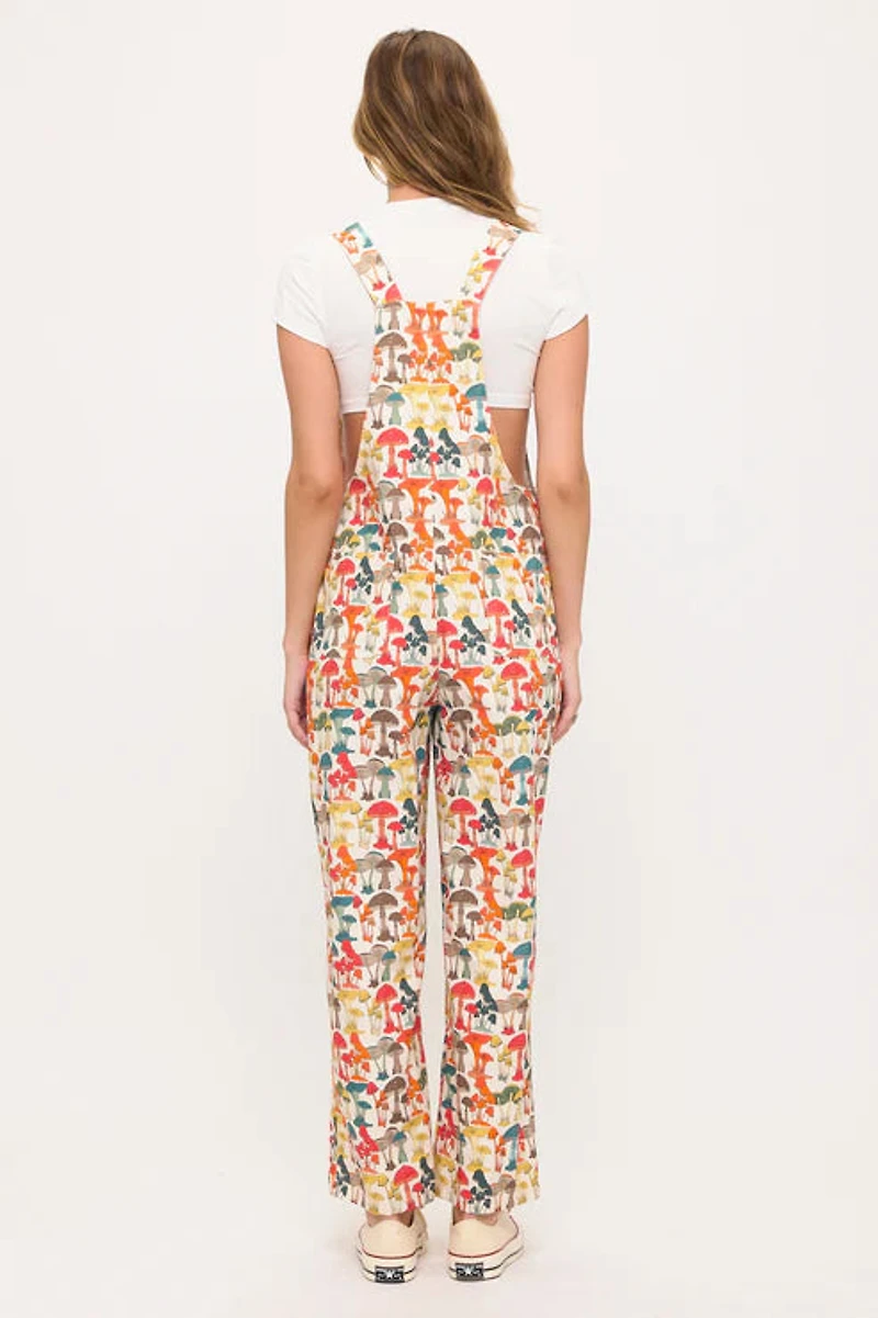 Colourful Mushroom Woods Print Overalls