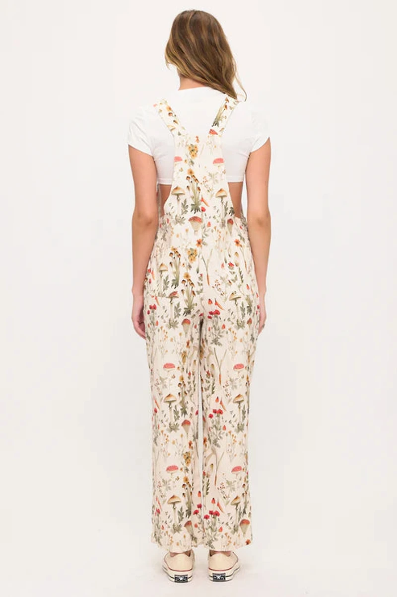 Mushroom Meadows Print Overalls