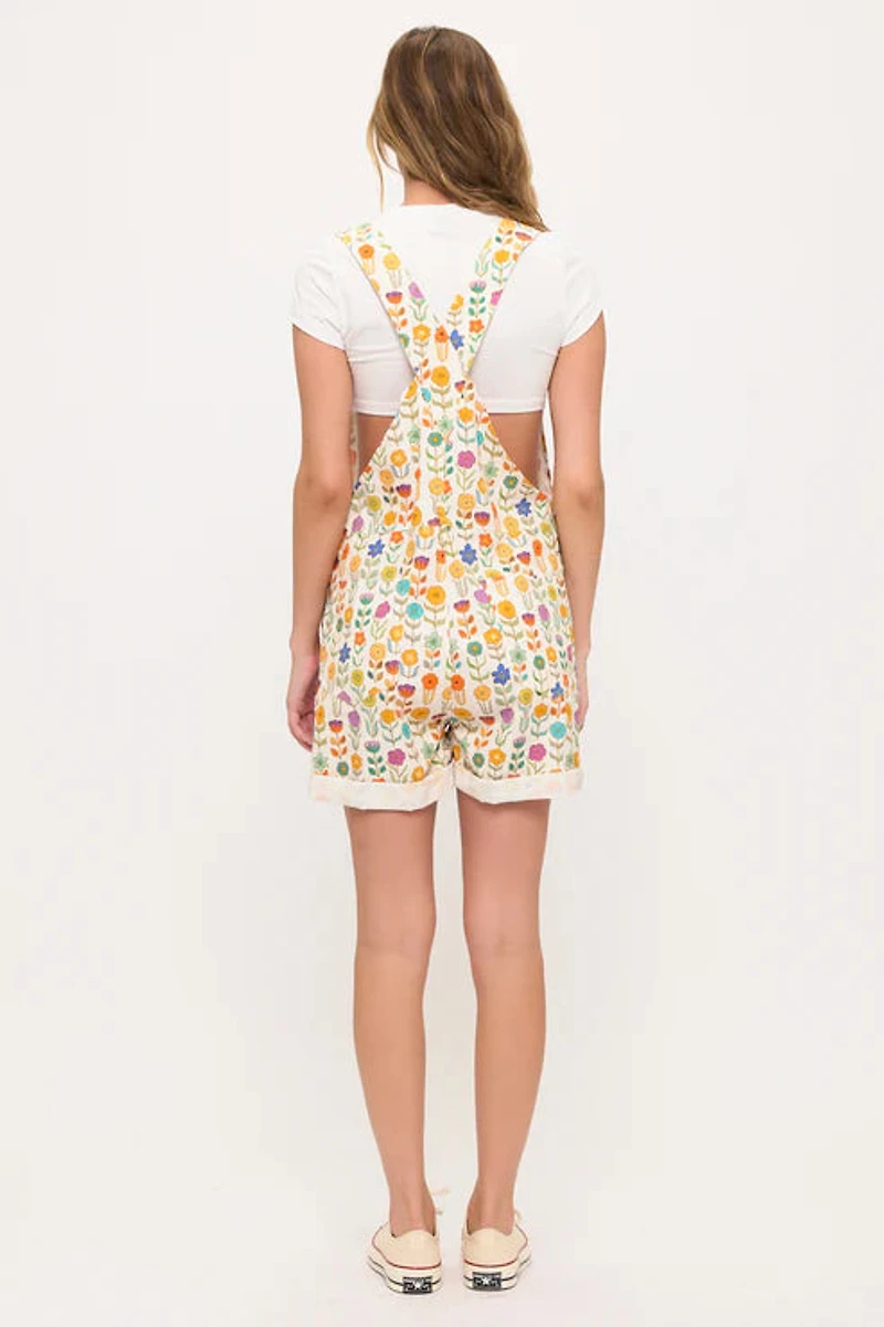 Retro Mod Floral Shortalls