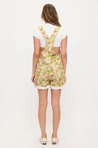 Lotus Flower And Lilly Pads Print Shortalls