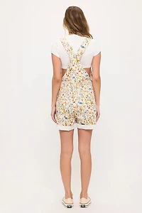 Rooster And Flower Print Shortalls