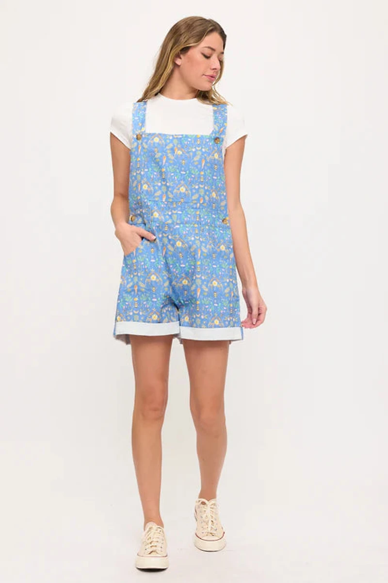 Bee Garden Print Shortalls