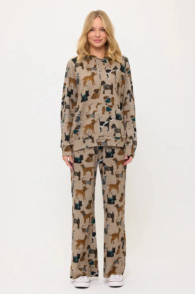 Holiday Dogs Tunic Print Hoodie