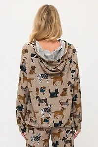 Holiday Dogs Tunic Print Hoodie