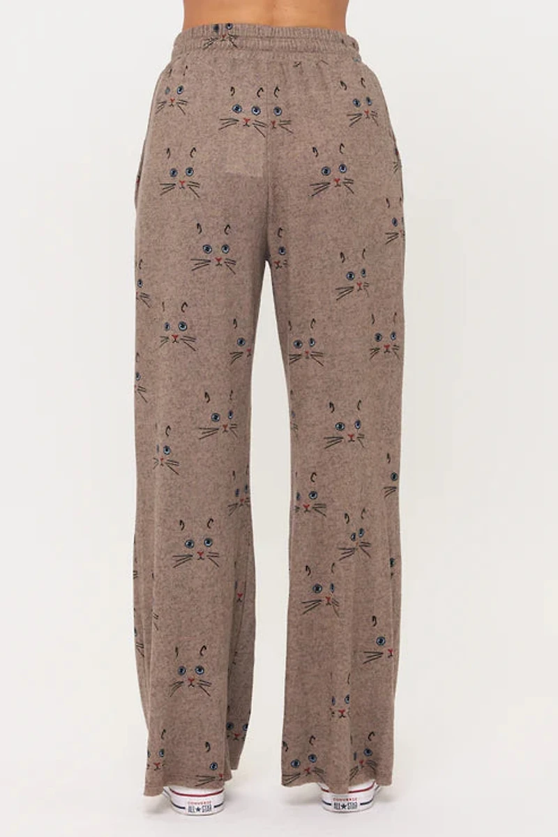 Cat Whiskers Print Tunic Pants