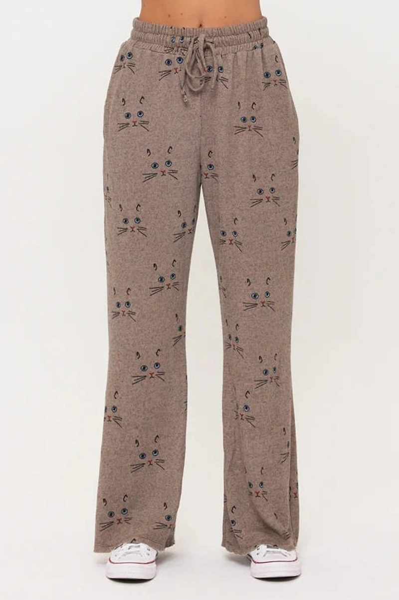 Cat Whiskers Print Tunic Pants