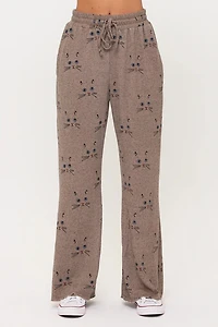 Cat Whiskers Print Tunic Pants