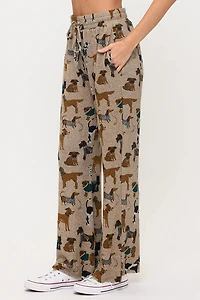 Holiday Dogs Print Tunic Pants
