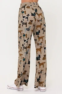 Holiday Dogs Print Tunic Pants