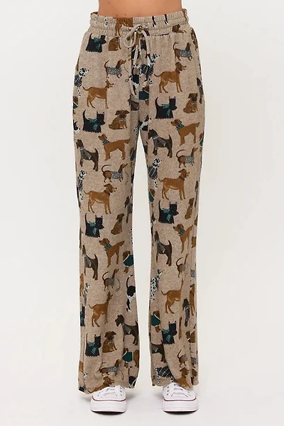 Holiday Dogs Print Tunic Pants