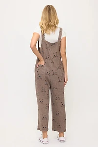 Cat Whiskers Print Overalls