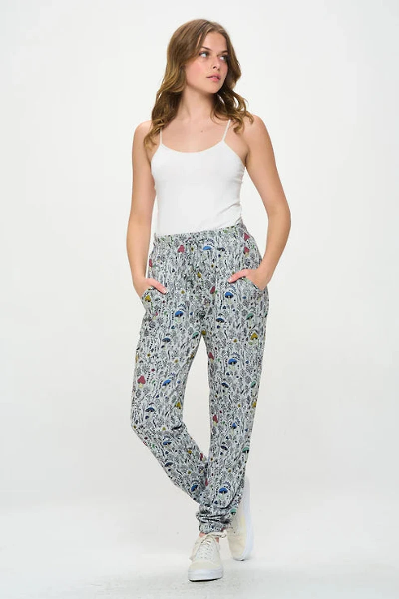Lavender Mushroon Print Tunic Pants