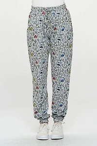 Lavender Mushroon Print Tunic Pants