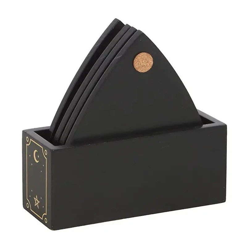 Black Talking Gothic Ouija Board Planchette Coaster Set