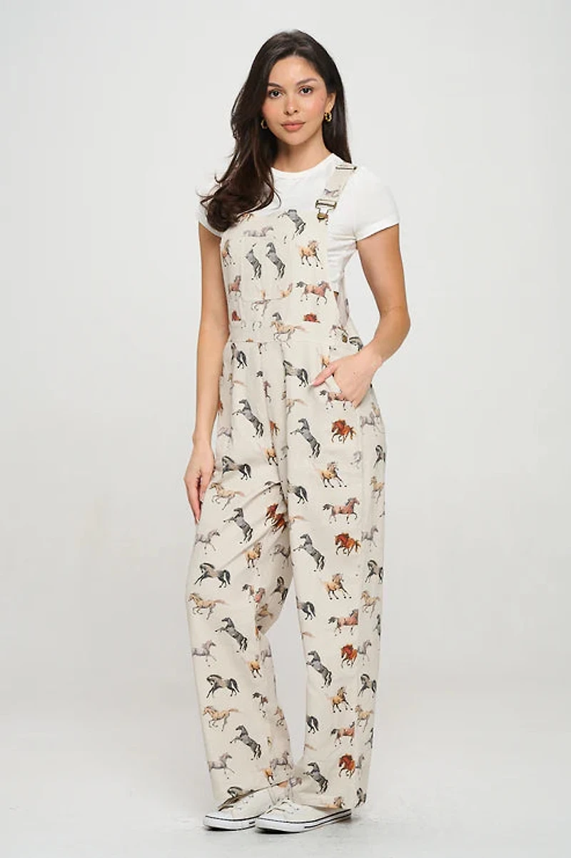 Multi Horse Print Jumpsuit