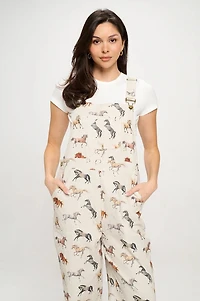 Multi Horse Print Jumpsuit
