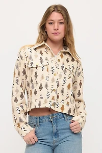 Whimsical Cat Tails Print Jacket