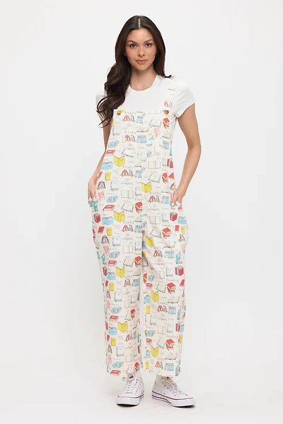 Colourful Books Print Overalls