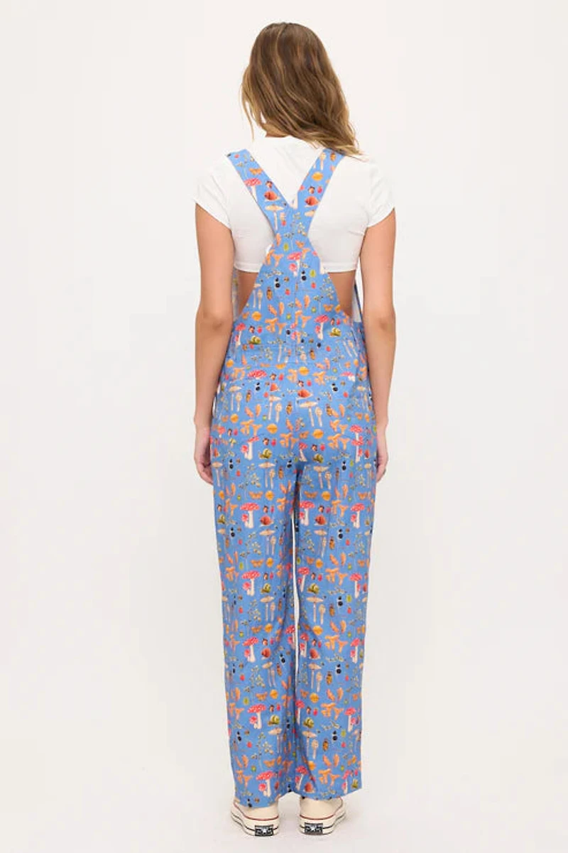 Enchanted Forest Mushroom Print Overalls