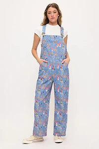 Enchanted Forest Mushroom Print Overalls