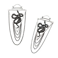 Stainless Steel with Silver Plated Snake and Dangling Chains Plug Hangers