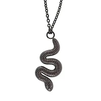 Black Snake Pendant Necklace