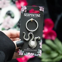 Snake Keyring with Rose Quartz Crystal