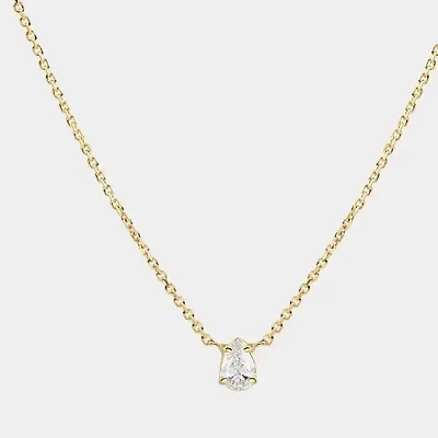 Solitaire Collection- Steel 14K Gold Necklace-Layering