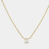 Solitaire Collection- Steel 14K Gold Necklace-Layering