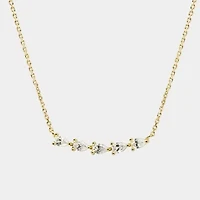 Solitaire Collection- Steel 14K Gold Necklace-Layering
