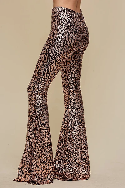 Animal Foil Print Rose Gold Pant