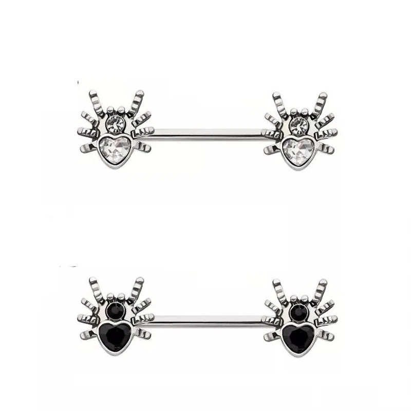 Spider Bezel Gems Nipple Barbell