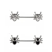Spider Bezel Gems Nipple Barbell