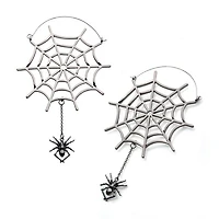 SPIDER DANGLING FROM WEB