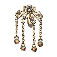 Spikes And 4 Chains Multi Gem Navel