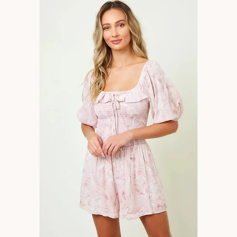 Printed Smocking Romper