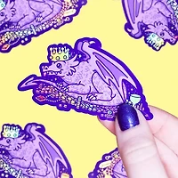Dragon Treasure Hoard Holographic Vinyl Sticker