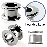 Rounded Edge Flat Front Machinehead 0g - 7/8"
