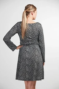 Leopard Print Button Up Sweater Dress